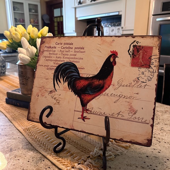 Farmhouse Style Rooster themed Metal Wall Art - Picture 2 of 5